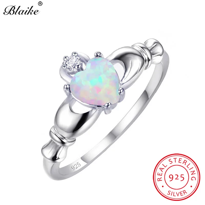 Blaike White Fire Opal Heart Claddagh Rings For Women 100% Real 925 Sterling Silver Wedding Party Ring Birthstone Jewelry Gifts
Blaike White Fire Opal Heart Claddagh Rings For Women 100% Real 925 Sterling Silver Wedding Party Ring Birthstone Jewelry Gifts