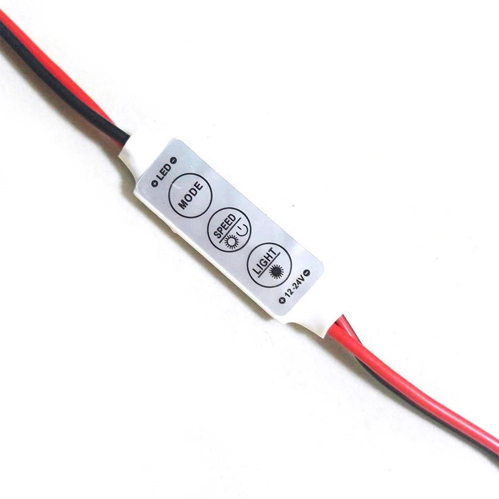 Tubwair 12/ 24V Mini LED Strip Controller Adjustable 5 Speed and 8 Dim in-Line 3 LED Light Strip Dimmer Controller
Tubwair 12/ 24V Mini LED Strip Controller Adjustable 5 Speed and 8 Dim in-Line 3 LED Light Strip Dimmer Controller