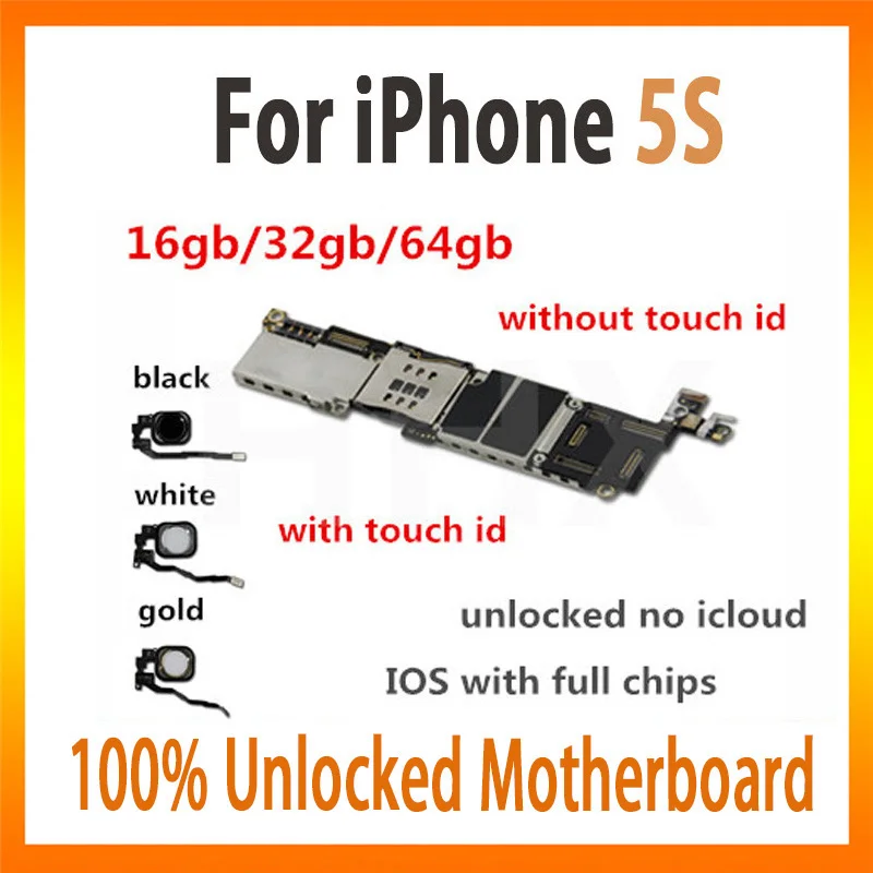 Original For iPhone 5S motherboard with/without touch ID unlock for iPhone 5S card/fee 16g/32g/64g official ios black/white/gold
Original For iPhone 5S motherboard with/without touch ID unlock for iPhone 5S card/fee 16g/32g/64g official ios black/white/gold