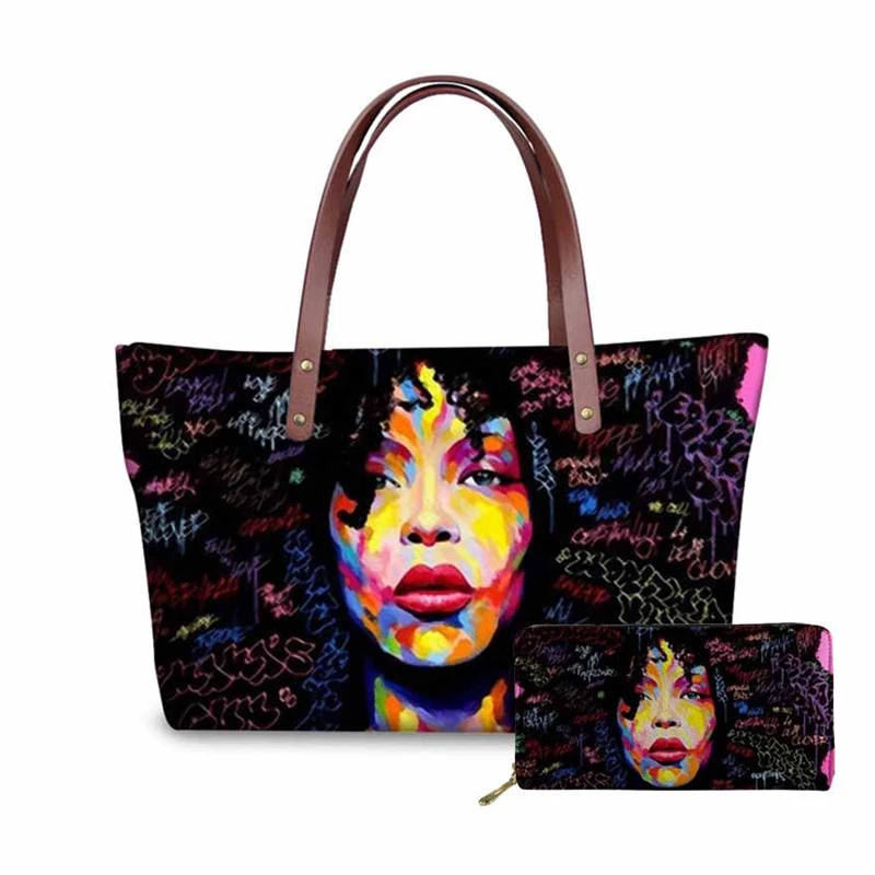 NOISYDESIGNS Black Art Afro Lady Girls Printed Women Handbag&purse Casual Large Tote Ladies Shoulder Bag Girls Top-handle Bags
NOISYDESIGNS Black Art Afro Lady Girls Printed Women Handbag&purse Casual Large Tote Ladies Shoulder Bag Girls Top-handle Bags