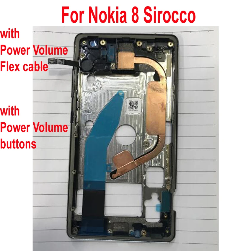 Original New LCD Screen Supporting Housing Front Bezel / Middle Frame + Buttons Power Volume Flex Cable For Nokia 8 Sirocco 8S
Original New LCD Screen Supporting Housing Front Bezel / Middle Frame + Buttons Power Volume Flex Cable For Nokia 8 Sirocco 8S