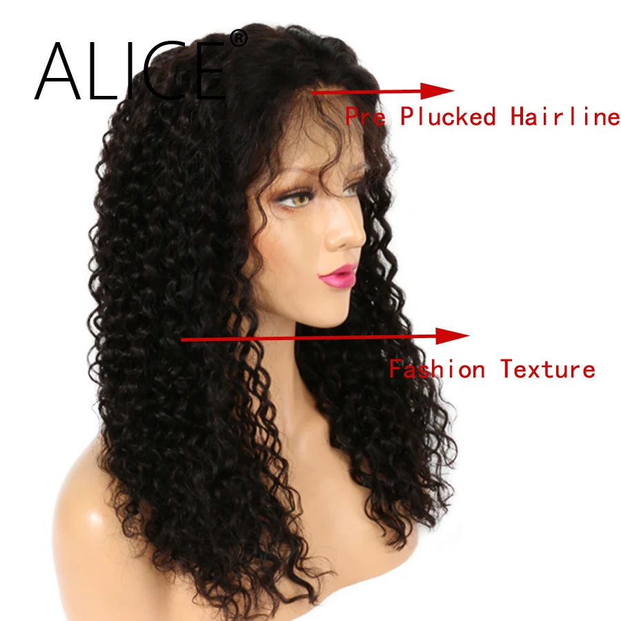ALICE Kinky Curly Lace Frontal Wigs Pre Plucked Natural Color 150 Density (22)