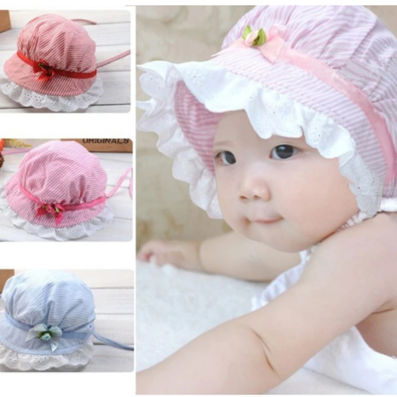Cute Baby Caps Lovely Lace Bowknot Summer Girl Hat Children's Baby Striped Sun Hat Cap For Kid Chirldren
Cute Baby Caps Lovely Lace Bowknot Summer Girl Hat Children's Baby Striped Sun Hat Cap For Kid Chirldren