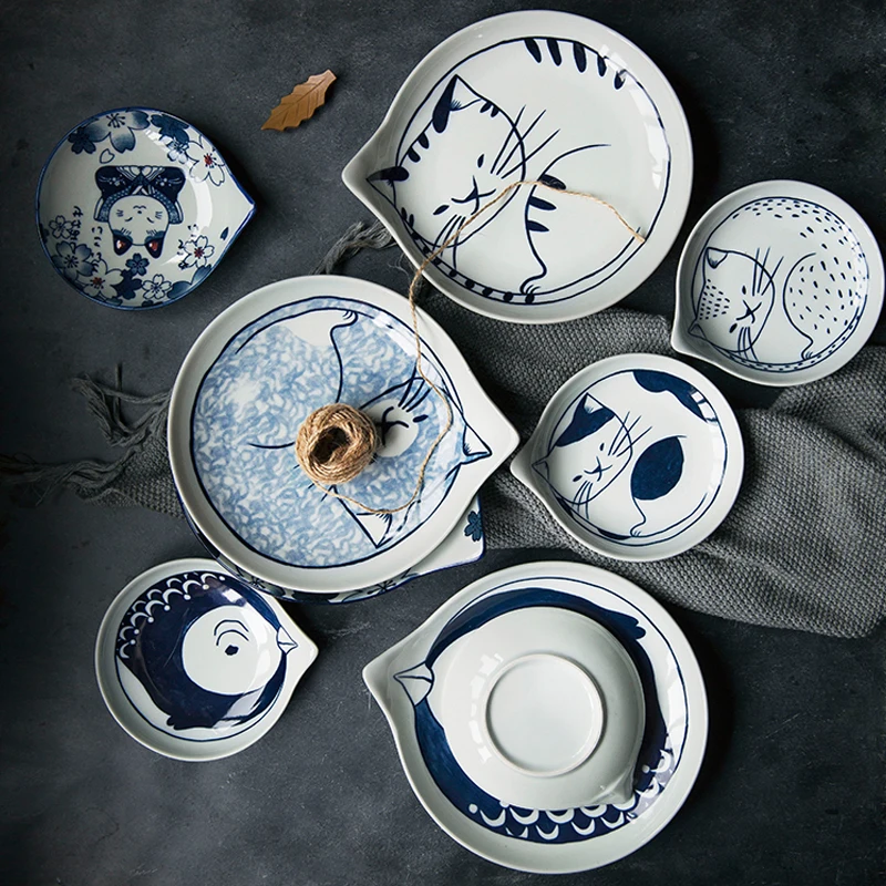Creative Japanese cartoon dinner plate cute cat ceramic plate restaurant home kicthenware cold dish dessert sauce dish
Creative Japanese cartoon dinner plate cute cat ceramic plate restaurant home kicthenware cold dish dessert sauce dish