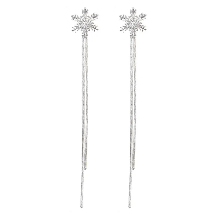 925 silver Korean Tassel earrings female summer temperament personality all-in-one new snowflake long ear nail wholesale
925 silver Korean Tassel earrings female summer temperament personality all-in-one new snowflake long ear nail wholesale