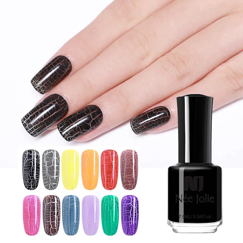 NEE JOLIE Crackle Nail Polish Black Gray Series Cracked Colorful Nail Art Varnish Manicure Nail Art Decoration Polish
NEE JOLIE Crackle Nail Polish Black Gray Series Cracked Colorful Nail Art Varnish Manicure Nail Art Decoration Polish