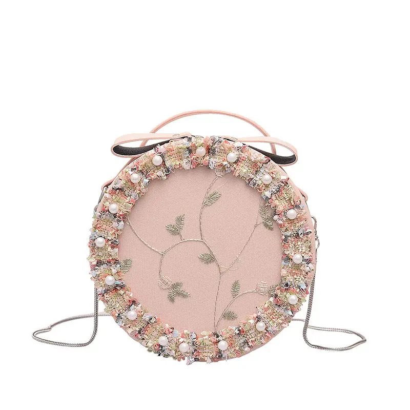 Lace flower pearl handbag 2019 new handbag quality PU leather sweet round flower chain shoulder messenger bag
Lace flower pearl handbag 2019 new handbag quality PU leather sweet round flower chain shoulder messenger bag