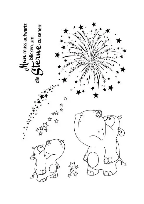 Hippopotamus/ Fireworks Transparent Clear Silicone Stamp/Seal for DIY scrapbooking/photo album Decorative clear stamp M1170