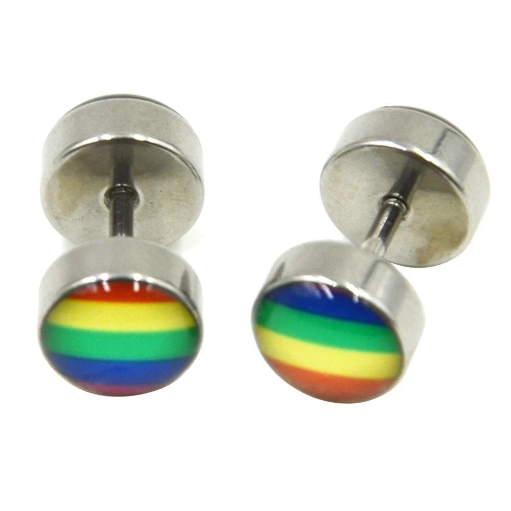 Pair Gay Pride Rainbow Fake Plug Tunnel Cheater Illusion Piercing Ear Stud Earring Jewelry
Pair Gay Pride Rainbow Fake Plug Tunnel Cheater Illusion Piercing Ear Stud Earring Jewelry