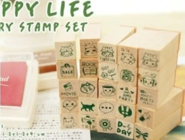 25 шт./компл. новый креативный милый серии Happy Life DIY многофункциональный деревянный