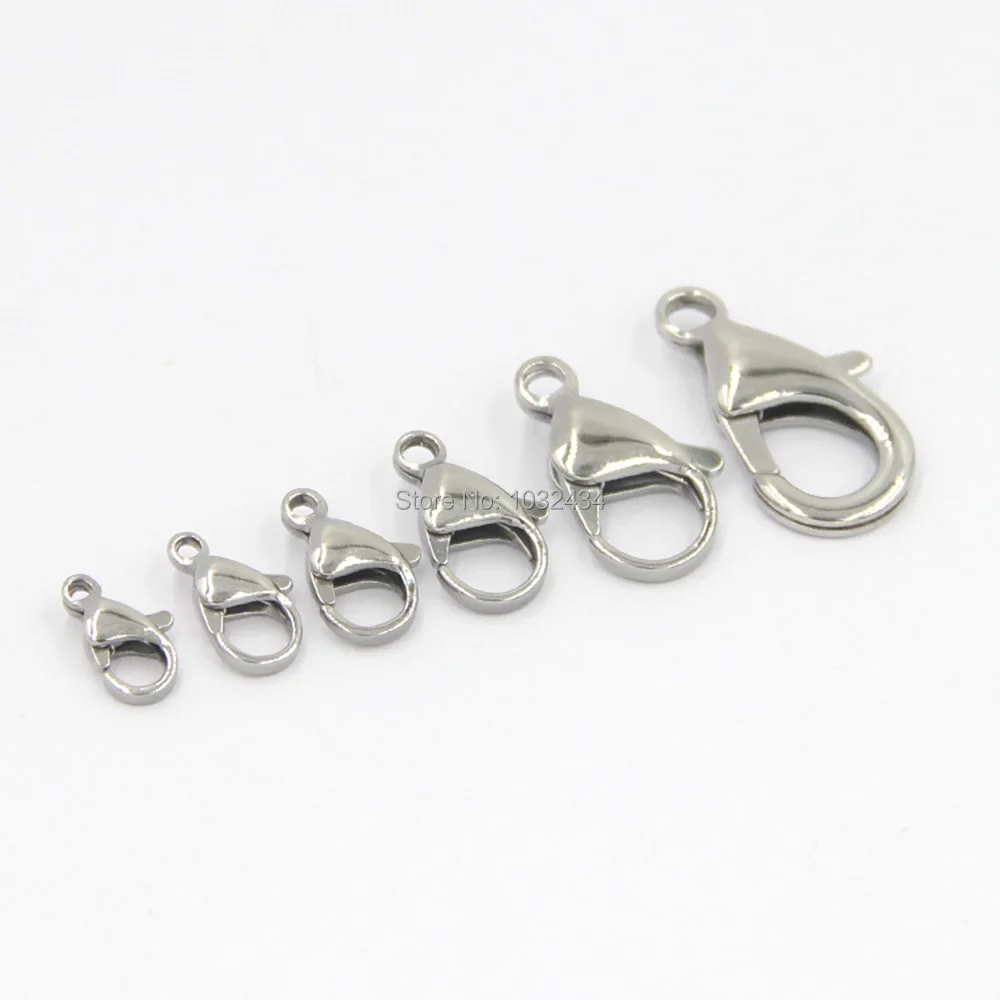200 Pcs/lot Stainless Steel Lobster Clasps Bracelets Necklace Pendant Connector Findings DIY Jewelry Accessories
200 Pcs/lot Stainless Steel Lobster Clasps Bracelets Necklace Pendant Connector Findings DIY Jewelry Accessories