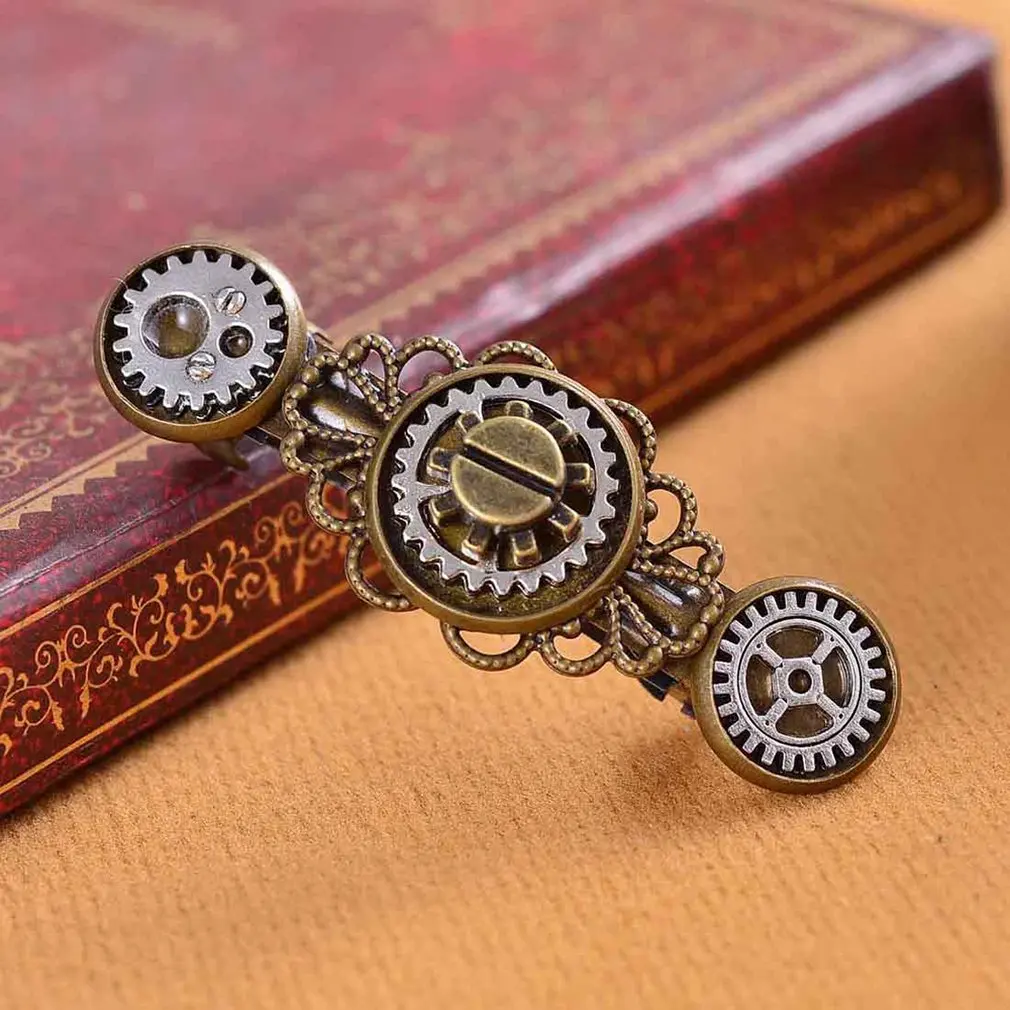 Steampunk Gear Alloy Spring Clip Cobre Rojo Antiguo joyer/ía de Moda Steampunk Gear Alloy Butterfly Spring Clip Pinza para el Cabello Accesorios Populares para el Cabello Aleaci/ón de Metal