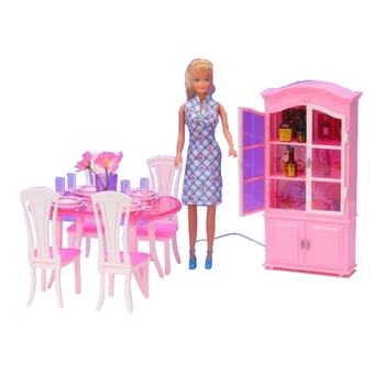 Dinning Room Table Kitchen Cabinet set for Barbie Classic Design Plastic Furniture Toys for Girls House for LOL Doll
Dinning Room Table Kitchen Cabinet set for Barbie Classic Design Plastic Furniture Toys for Girls House for LOL Doll
