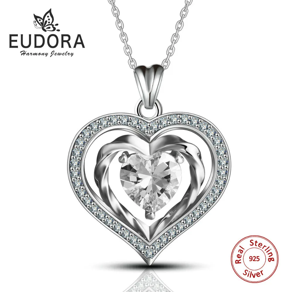 Euodra 100% 925 Sterling Silver Double Heart Cubic Zirconia Pendant Necklace Fashion Jewelry for Woman Charm Birthday Gift D54
Euodra 100% 925 Sterling Silver Double Heart Cubic Zirconia Pendant Necklace Fashion Jewelry for Woman Charm Birthday Gift D54