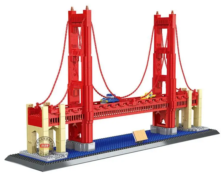 WANGE NEW 6210 1977Pcs Street View Series Golden Gate Bridge Model Building Blocks set Bricks Children For Toys Gifts
WANGE NEW 6210 1977Pcs Street View Series Golden Gate Bridge Model Building Blocks set Bricks Children For Toys Gifts