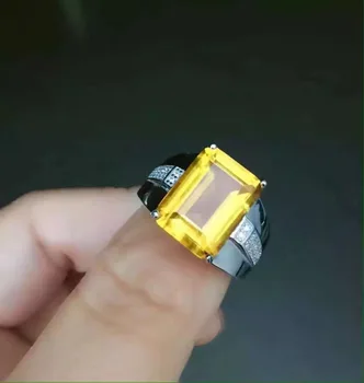 Men Ring Citrinel ring Natural real Yellow citrine and Purple Crystal 925 sterling silver 10*14mm big gemstone Fine jewelry 
Men Ring Citrinel ring Natural real Yellow citrine and Purple Crystal 925 sterling silver 10*14mm big gemstone Fine jewelry