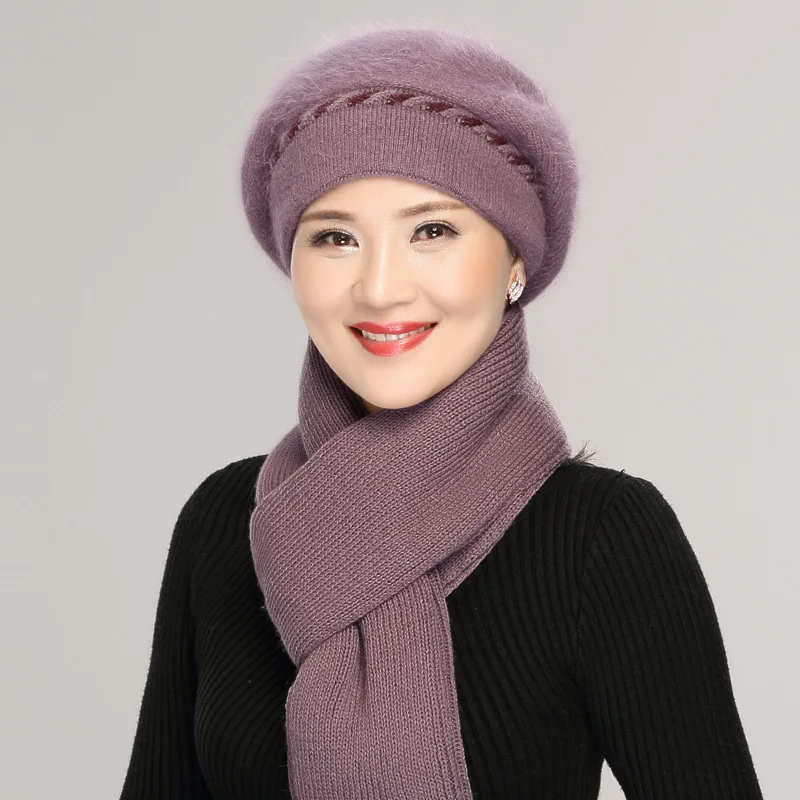 Middle-aged Female Rabbit Wool Hat Women Winter Warm Mother Grandmother Scarf Lady Elegant Fashion Fur Beanies Knit Hats H7153
Middle-aged Female Rabbit Wool Hat Women Winter Warm Mother Grandmother Scarf Lady Elegant Fashion Fur Beanies Knit Hats H7153