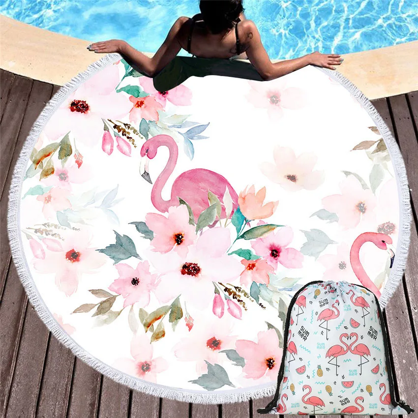 Flamingo Summer Round Beach Towels Blanket Seaside Wall Tapestry Sport Towels Yoga Mat With Tassels With Drawstring Backpack Bag
Flamingo Summer Round Beach Towels Blanket Seaside Wall Tapestry Sport Towels Yoga Mat With Tassels With Drawstring Backpack Bag