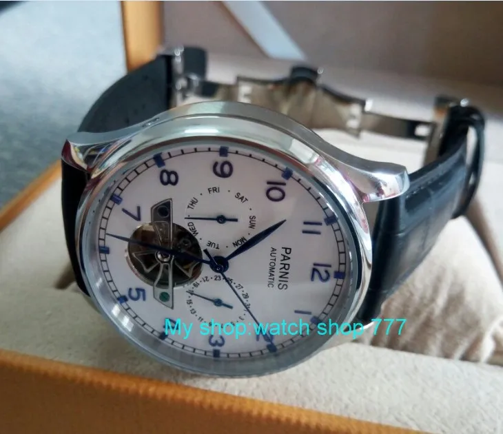 43mm PARNIS butterfly buckle Automatic Self-Wind Mechanical movement men's watch Auto Date and Automatic week zdgd17a
43mm PARNIS butterfly buckle Automatic Self-Wind Mechanical movement men's watch Auto Date and Automatic week zdgd17a