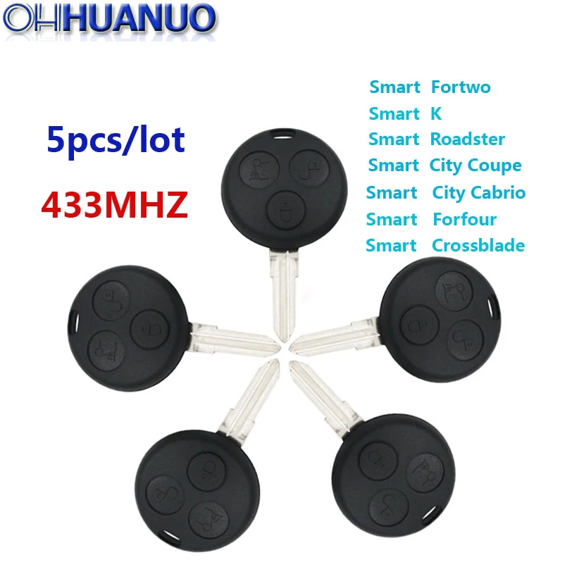 5pcs/lot for Mercedes-Benz MB Smart Fortwo FORFOUR remote fob key 3 button FULL KEY blade 433 MHZ
5pcs/lot for Mercedes-Benz MB Smart Fortwo FORFOUR remote fob key 3 button FULL KEY blade 433 MHZ