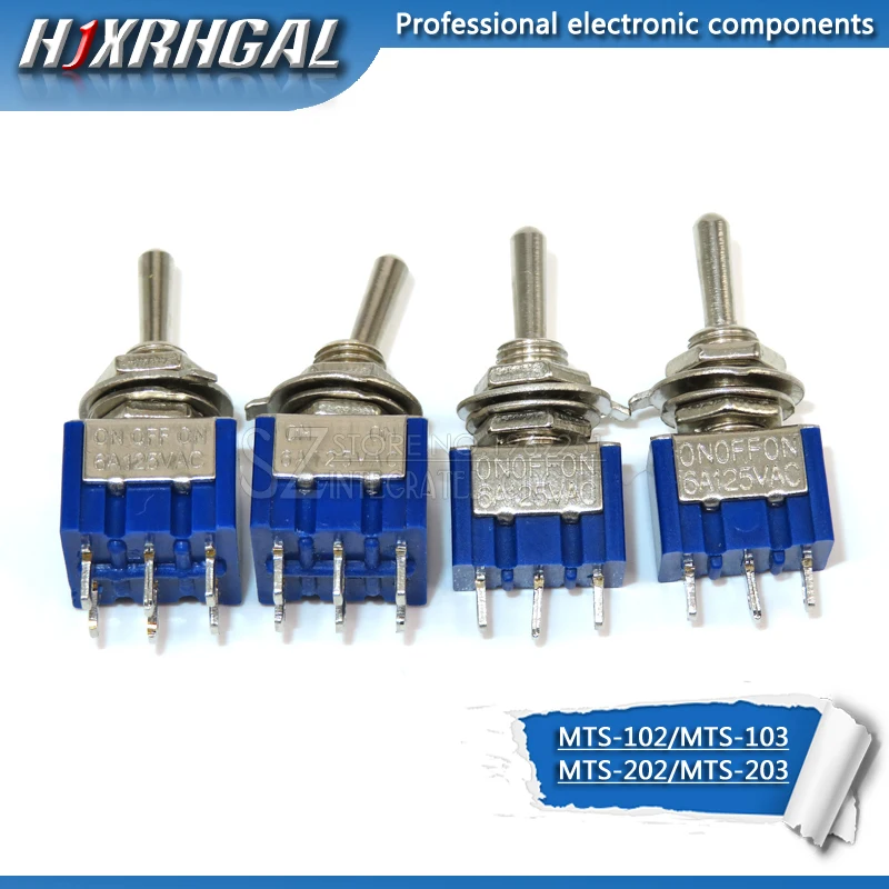 5pcs Blue Mini MTS-102 MTS-103 MTS-202 MTS-203 3/6Pin SPDT ON-OFF/ON-OFF-ON 6A 125VAC Miniature Toggle Switches hjxrhgal
5pcs Blue Mini MTS-102 MTS-103 MTS-202 MTS-203 3/6Pin SPDT ON-OFF/ON-OFF-ON 6A 125VAC Miniature Toggle Switches hjxrhgal