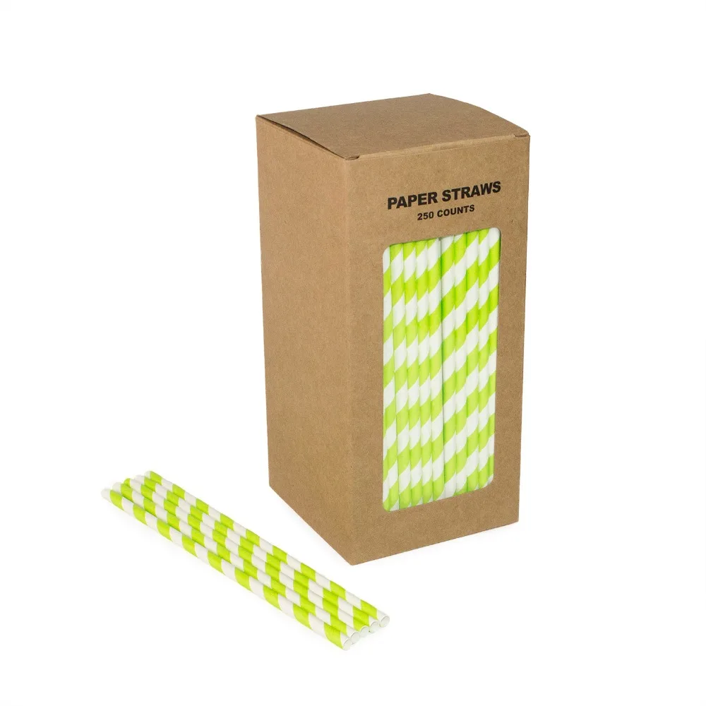 Free Shipping 100% Biodegradable Paper Straws Stripe Bright Apple Green Drink Straws 250 Counts Box
Free Shipping 100% Biodegradable Paper Straws Stripe Bright Apple Green Drink Straws 250 Counts Box