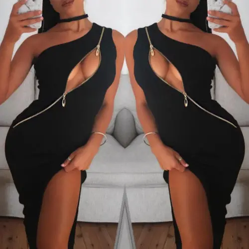 Tredny Women Black Sexy Formal Zipper Short Mini Dress Bandage Bodycon One Shoulder High Side Slit Dress Ladies
Tredny Women Black Sexy Formal Zipper Short Mini Dress Bandage Bodycon One Shoulder High Side Slit Dress Ladies