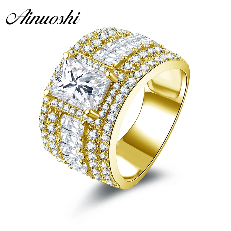 AINUOSHI 10k Solid Yellow Gold Ring Jewelry New 1.5 ct Rectangle Cut Simulated Diamond Wide Wedding Rings Women Brilliant Gift
AINUOSHI 10k Solid Yellow Gold Ring Jewelry New 1.5 ct Rectangle Cut Simulated Diamond Wide Wedding Rings Women Brilliant Gift