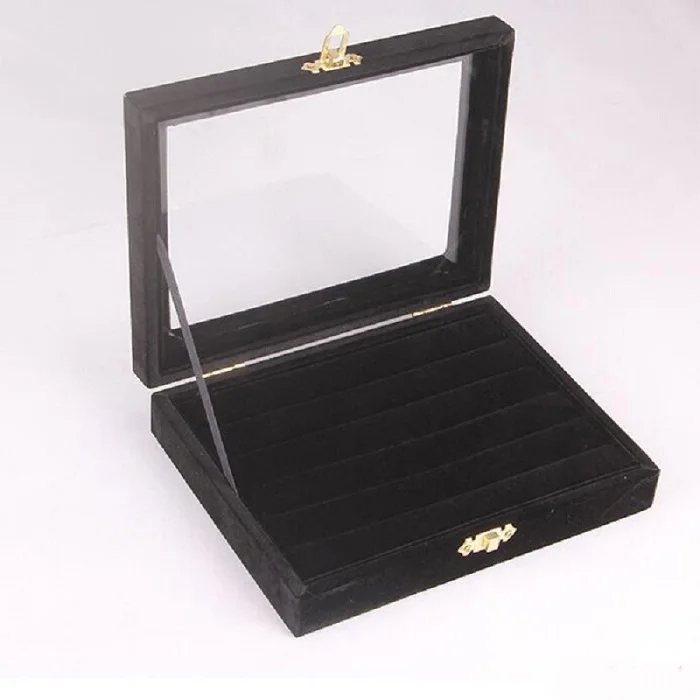 Jewery Organizer Box Rings/Earrings Storage Gift Box DIY craft Display Case Package Rack Suede glass cover clear Wh
Jewery Organizer Box Rings/Earrings Storage Gift Box DIY craft Display Case Package Rack Suede glass cover clear Wh