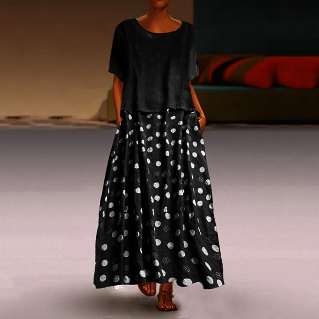 Women Dress 2pcs Ladies Beach Loose Baggy Boho Elegant Party Sundress Long Round Neck Maxi Short Sleeves Tops+Dress 2Pcs
Women Dress 2pcs Ladies Beach Loose Baggy Boho Elegant Party Sundress Long Round Neck Maxi Short Sleeves Tops+Dress 2Pcs