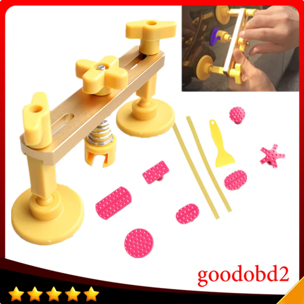 Car Dent Yellow bridge Auto Body Paintless Dent Removal Tools PDR Tools with 7x Different Size PDR Glue Tabs+ 2x glue sticks
Car Dent Yellow bridge Auto Body Paintless Dent Removal Tools PDR Tools with 7x Different Size PDR Glue Tabs+ 2x glue sticks