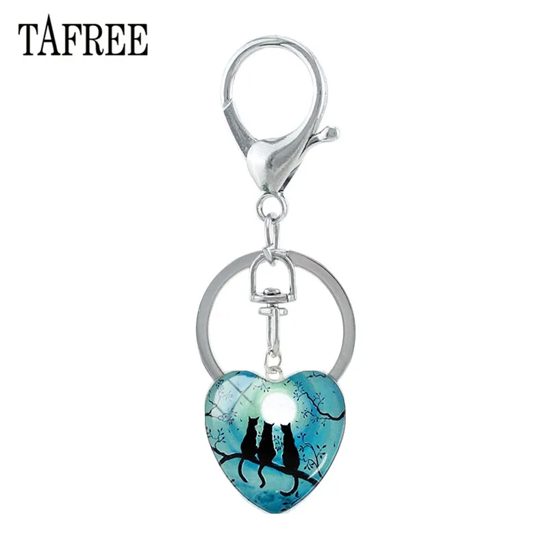 TAFREE Novelty Heart Animal Cat Silhouette Keychain Key Ring Silver Alloy Metal Glass Cabochon Keychains for Car Bag Key HP96
TAFREE Novelty Heart Animal Cat Silhouette Keychain Key Ring Silver Alloy Metal Glass Cabochon Keychains for Car Bag Key HP96