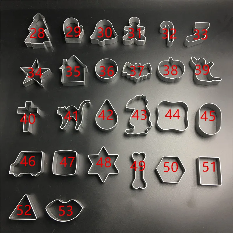 53 Designs Cookies Mold Halloween Christmas Cookie Frame Cake Mould Aluminum Alloy Mold DIY Cooking Metal Cutter 28-53
53 Designs Cookies Mold Halloween Christmas Cookie Frame Cake Mould Aluminum Alloy Mold DIY Cooking Metal Cutter 28-53