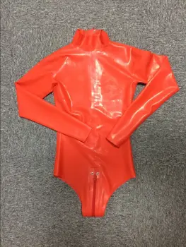 Red Long sleeved Latex swimsuit with zip at back High collar leotard Rubber bodysuits jumsuit plus size
Red Long sleeved Latex swimsuit with zip at back High collar leotard Rubber bodysuits jumsuit plus size