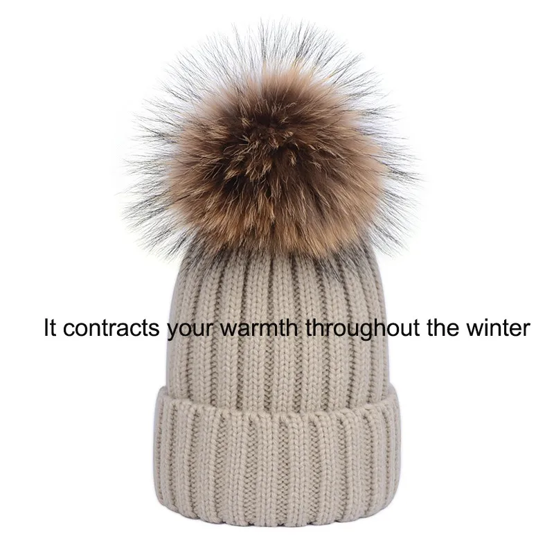 Wich inshower Real Raccoon Fur Hat Warm Wool Winter Hat With Genuine Fur Pompom Women Knit Bobbie Ski Hat Cap With Fur Ball Top
Wich inshower Real Raccoon Fur Hat Warm Wool Winter Hat With Genuine Fur Pompom Women Knit Bobbie Ski Hat Cap With Fur Ball Top