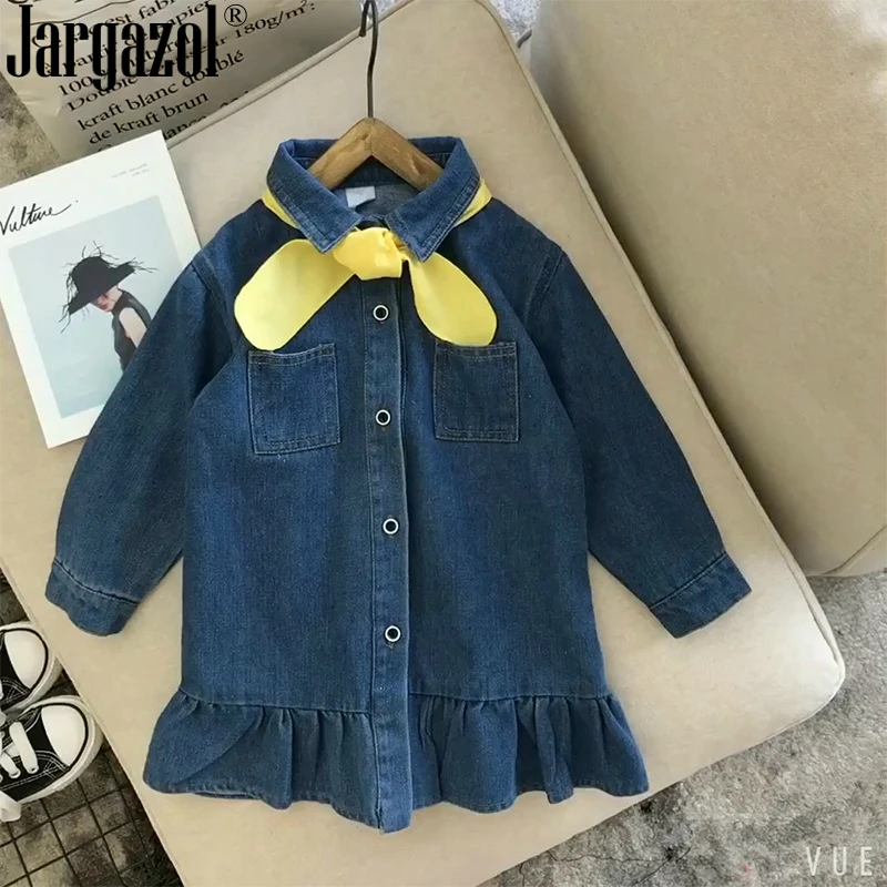 Girls Jeans Dress Long Sleeve Casual Cute Dress for Baby Girl Outfits Navy Spring Clothes New 2018 Children Clothing with tie
Girls Jeans Dress Long Sleeve Casual Cute Dress for Baby Girl Outfits Navy Spring Clothes New 2018 Children Clothing with tie