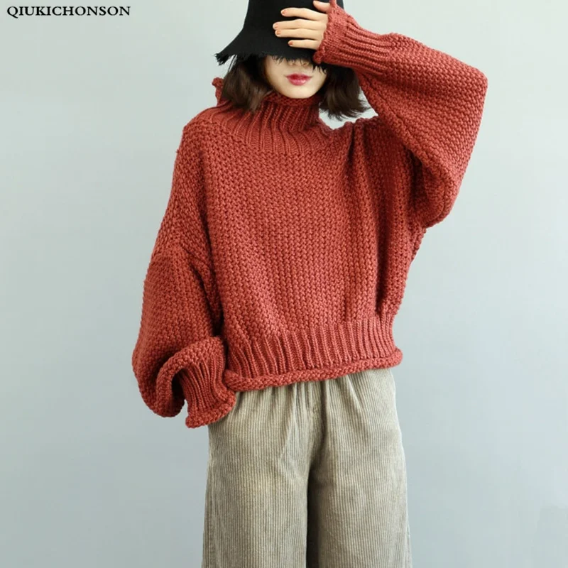 Coarse Wool Pullover 2019 Autumn Winter Turtleneck Korean Style Women Sweater Vintage Lantern Sleeve Plus Size pull femme
Coarse Wool Pullover 2019 Autumn Winter Turtleneck Korean Style Women Sweater Vintage Lantern Sleeve Plus Size pull femme