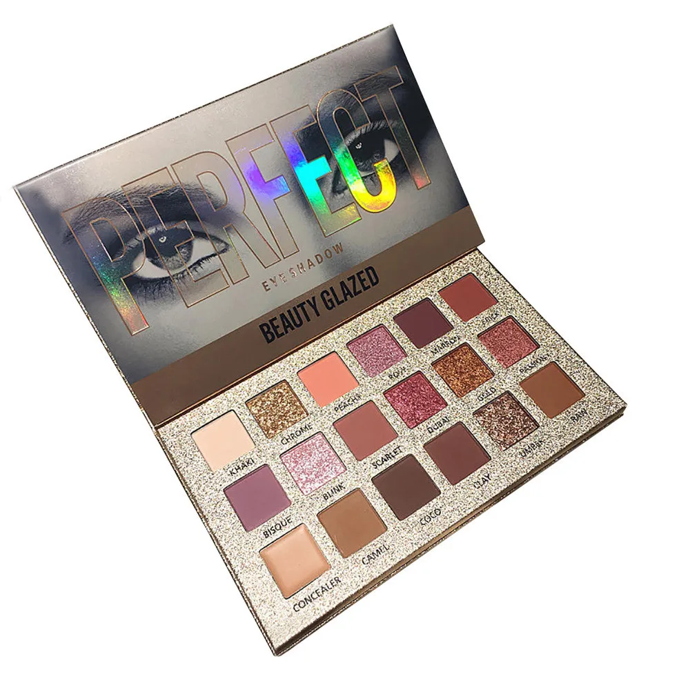 

Beauty Glazed 18 Color Nude Eyeshadow Palette Makeup Glitter Pigment Smoky Eye Shadow Pallete Waterproof Cosmetics Free Shipping