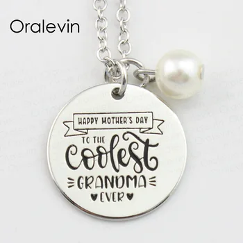 HAPPY MOTHER'S DAY TO THE COOLEST GRANDMA EVER Inspirational Hand Stamped Engraved Pendant Necklace Jewelry,10Pcs/Lot, #LN724
HAPPY MOTHER'S DAY TO THE COOLEST GRANDMA EVER Inspirational Hand Stamped Engraved Pendant Necklace Jewelry,10Pcs/Lot, #LN724