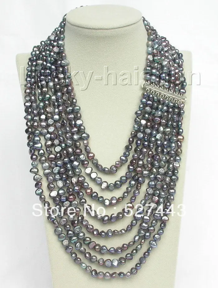 Wholesale 17"-24" 8row baroque Multicolor black pearls necklace 925 silver clasp
Wholesale 17"-24" 8row baroque Multicolor black pearls necklace 925 silver clasp