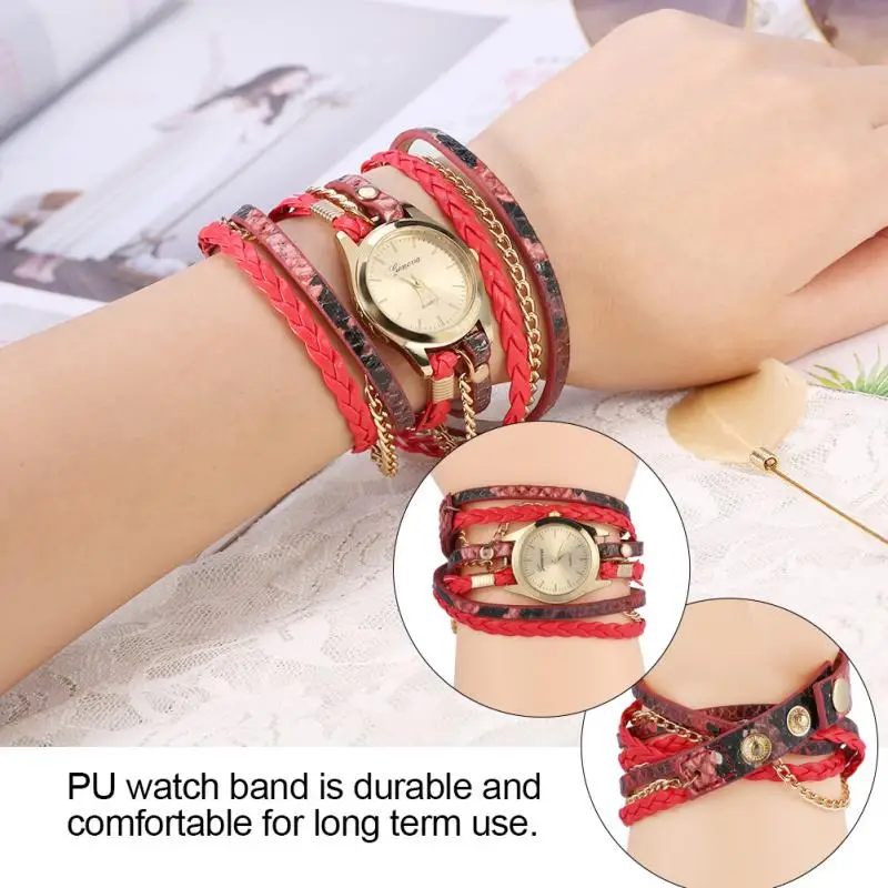 7Colors Women Braid Weave Bracelet Quartz Analog Round Watch Wristwatch Weaving Coils Quartz Analog Vintage Leather Bracelet
7Colors Women Braid Weave Bracelet Quartz Analog Round Watch Wristwatch Weaving Coils Quartz Analog Vintage Leather Bracelet