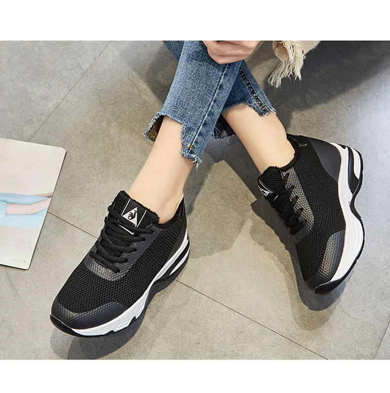 Women Winter Fashion Sneakers Height Increased Casual Shoes Lace Up Wedges Sneaker Shoes Woman Platform Sneakers Tenis XZ96 (5)
