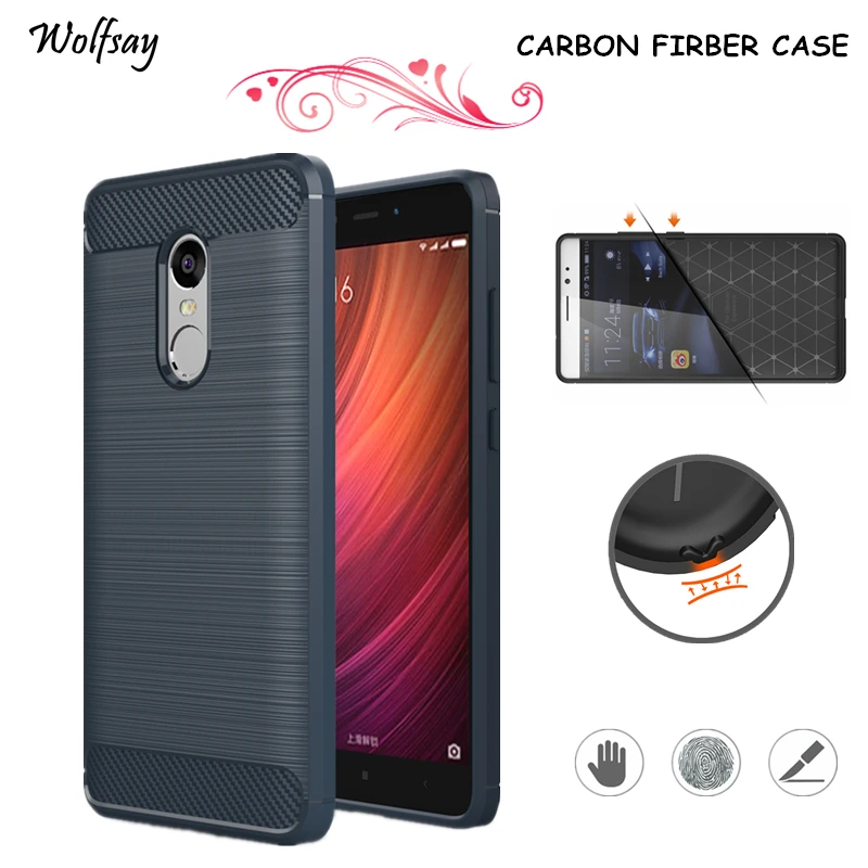 Wolfsay For Phone Cover Xiaomi Redmi Note 4 Case Rubber Fundas Cases - | Мобильные телефоны и аксессуары