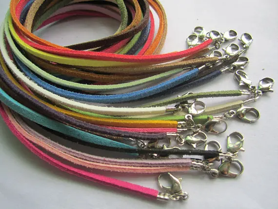 Free Shipping 100pcs 3mm 16-18inch adjustable assorted colors suede leather necklace cord with lobster clasp
Free Shipping 100pcs 3mm 16-18inch adjustable assorted colors suede leather necklace cord with lobster clasp