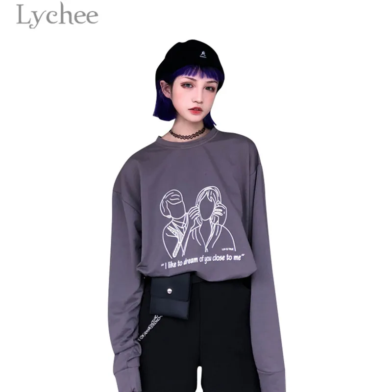 Lychee Harajuku Couple Character Letter Print Women Sweatshirt Thin Casual Loose O-Neck Long Sleeve Female Sweatshirt Pullovers
Lychee Harajuku Couple Character Letter Print Women Sweatshirt Thin Casual Loose O-Neck Long Sleeve Female Sweatshirt Pullovers