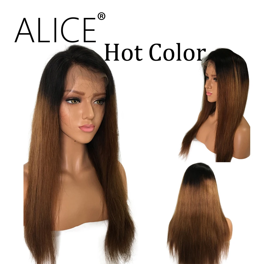 ALICE Hair 150 Density Ombre Color Lace Front Human Hair Wigs With Baby Hair (7)