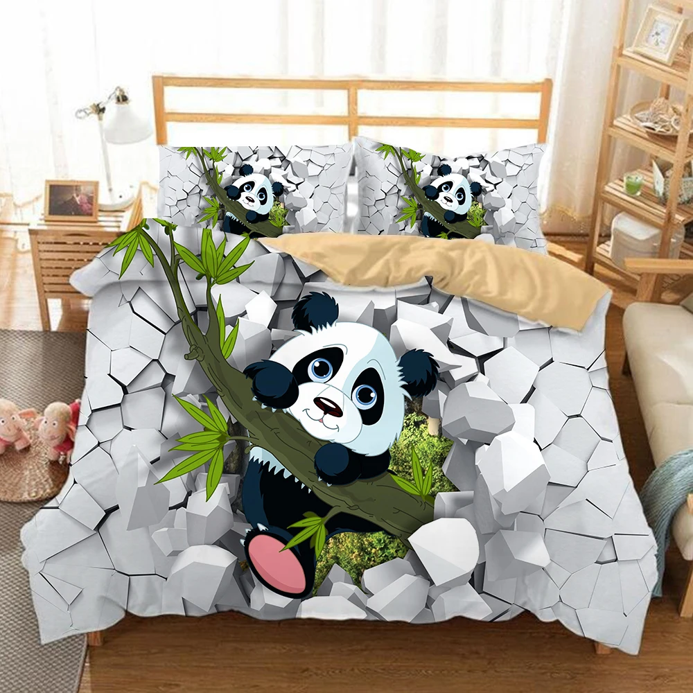 YI CHU XIN panda Bedding Sets 2/3pcs cartoon Bed Linen kids Duvet Cover with Pillowcases Cover Set
YI CHU XIN panda Bedding Sets 2/3pcs cartoon Bed Linen kids Duvet Cover with Pillowcases Cover Set