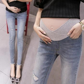 8831# 9/10 Ripped Low Waist Belly Stretch Denim Maternity Skinny Jeans Summer Autumn Pencil Pants for Pregnant Women Pregnancy
8831# 9/10 Ripped Low Waist Belly Stretch Denim Maternity Skinny Jeans Summer Autumn Pencil Pants for Pregnant Women Pregnancy