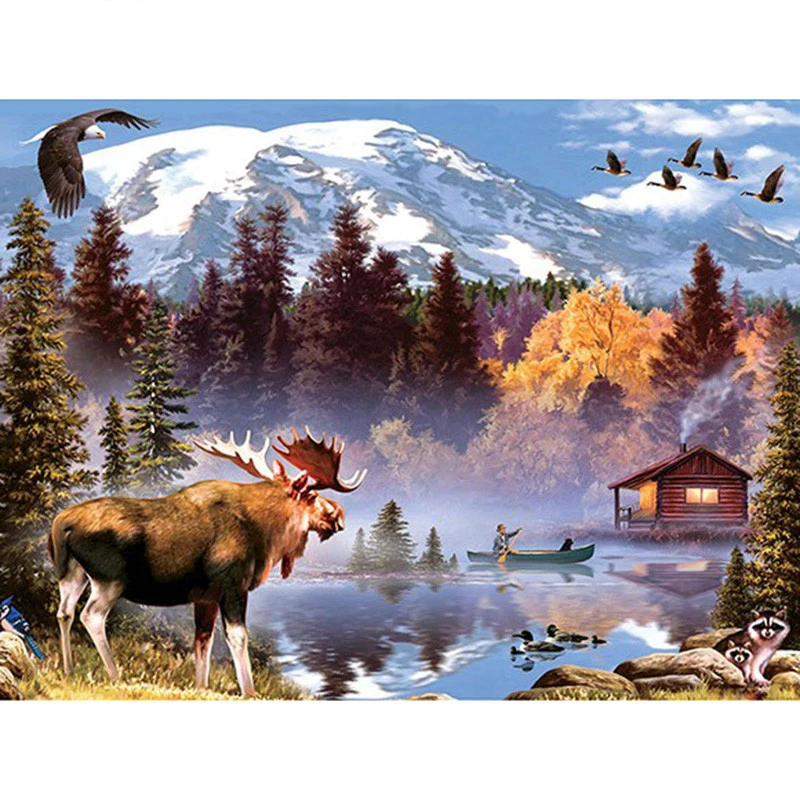 5D DIY Diamond embroidery Elk with house full Square diamond Painting Cross Stitch Rhinestone Mosaic decoration gift
5D DIY Diamond embroidery Elk with house full Square diamond Painting Cross Stitch Rhinestone Mosaic decoration gift