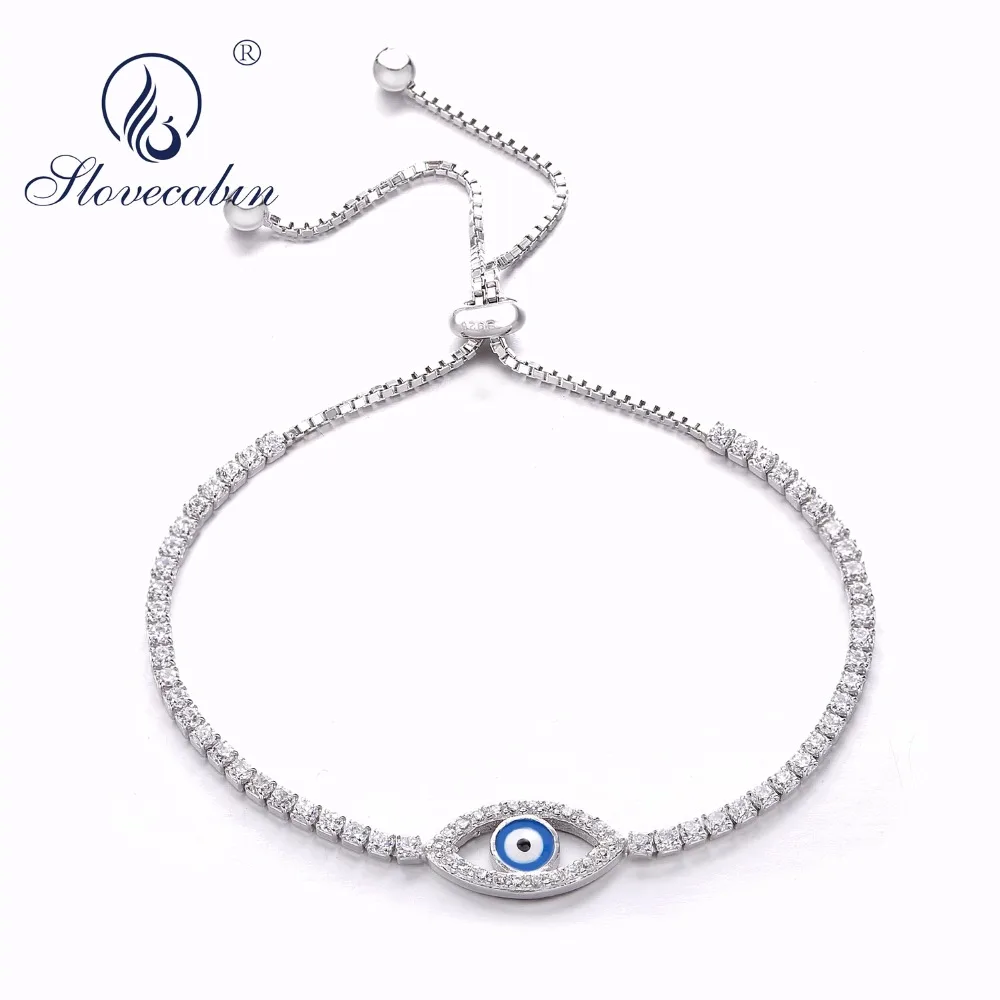 Slovecabin Turkish Lucky Real 925 Sterling Silver Tennis Blue Eye Bracelet Sparkling Strand Evil Eye Charms Bracelet For Women
Slovecabin Turkish Lucky Real 925 Sterling Silver Tennis Blue Eye Bracelet Sparkling Strand Evil Eye Charms Bracelet For Women